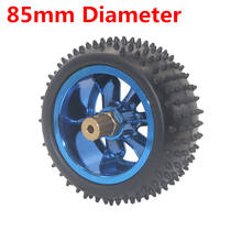Brinquedos roda de carro pneu 85mm diâmetro uso para diy robô modelo inteligente eixo motor acoplador 3mm 4mm 6mm 8mm latão hexágono 2024 - compre barato