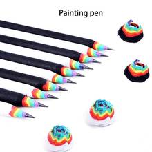 Wooden Rainbow Colored Pencil Smooth And Anti-allergic Drawing Painting Pencils Student Kids Stationery 2024 - buy cheap