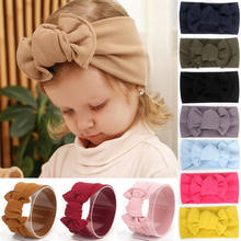 2020 Baby Stuff Accessories Kids Girl Baby Headband Toddler Lace Bow Flower Hair Band Ribbed Solid Headwear Photo Props 2024 - buy cheap