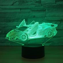 Fashion 3D Lamp New Car 7 Color Change Acrylic Night Light kids Color lights LED USB Desk lamp Atmosphere Night Decor 2024 - buy cheap