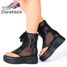 SaraIris 2021 New Arrival Women Solid Zipper Lace Up Buckle Platform Shoes Casual Cool Fashion Summer Sandals Women's Shoes 2024 - buy cheap