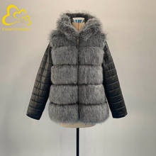 FANPUGUIZHEN Winter Thick Warm Faux Fur Coat Placket: zipper Women Plus Size Hooded Removable Long Sleeve Faux Fur Jacket 2024 - buy cheap