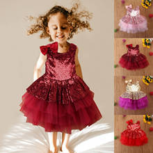 Girls Sequin Dress Newborn Baby Kids Girl Clothes Sleeveless Bowknot Tutu Skirt Dress Party Princess Dress Vestidos платье 2024 - buy cheap