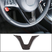 For Mercedes Benz GLC C Class W205 X253 2015-2019 Real Carbon Fiber Car Steering Wheel U Shape Stickers  Accessories 2024 - buy cheap