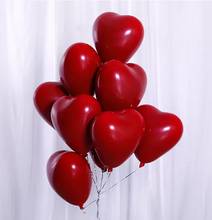 50pcs Ruby Red Latex Balloons Love Heart Inflatable Air Helium Balloon Valentine's Day Marriage Wedding Party Decor Supplies 2024 - buy cheap