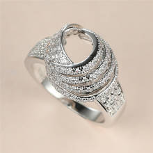 Уникальное женское кольцо с белым кристаллом и камнем, очаровательное обручальное кольцо серебряного цвета, роскошные маленькие обручальные кольца из циркония для женщин 2024 - купить недорого