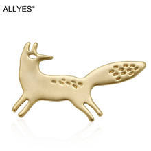 ALLYES Fox Brooches For Women Gold & Silver Color Alloy Metal Costume Collar Lapel Pin Animal Brooches Jewelry 2024 - buy cheap