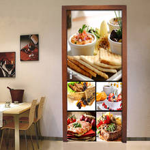 DIY Door Sticker  Western Food Photo Mural Wallpaper PVC Self-adhesive Wall Decal For Living Room Kitchen Door Home Decor Poster 2024 - buy cheap