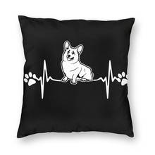 Heartbeat Corgi Cushion Covers Sofa Decoration Cute Dog Square Pillow Cover 45x45 2024 - buy cheap