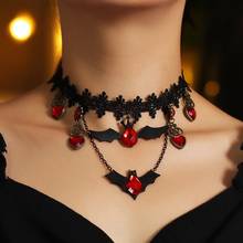 Halloween Lace Choker Necklace Bat Crystal Vintage Chokers Necklaces & Pendants Statement Party Jewelry Gift 2024 - buy cheap