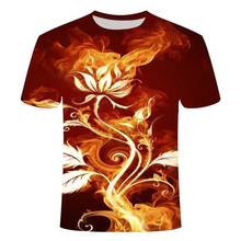 2020 New 3d T Shirt Black Tee Casual Top Camiseta Streatwear Short Sleeve Cloth Blue Red Flaming Summer Tshirt Men 'S T -Shirt 2024 - buy cheap