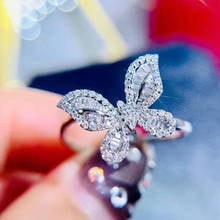 New Trendy Big Butterfly Ring Luxury Rhinestone Crystal Finger Rings Engagement Wedding Party Female Ring Animal Jewelry Wedding 2024 - buy cheap