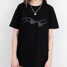 Женская футболка с рисунком микеланжело, из хлопка, эстетическая, христианская, Харадзюку 2024 - купить недорого