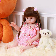 48 см кукла для новорожденных, реалистичные игрушки для девочек, ручная работа, кукла для новорожденных, розовая Реалистичная кукла для новорожденных, детская игрушка для игр, подарки для детей, игрушка для влюбленных 2024 - купить недорого