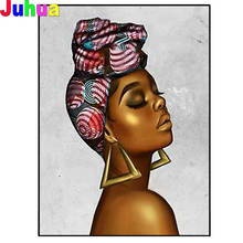 Pintura de diamantes 5d Diy, pañuelo para la cabeza, mujeres negras, mosaico de diamantes de imitación, pintura por números, cuadrado, redondo, kits de punto de cruz, africano 2024 - compra barato