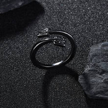 Vintage cor preta seta anéis de penas para homens feminino punk antigo aberto anéis de indicação dedo jóias 2024 - compre barato