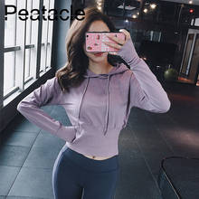 Peatacle Sexy Women Long Sleeve Sports Sweater Loose Running Hooded Fitness Jacket Workout Top Gym Yoga Shirt 2024 - buy cheap