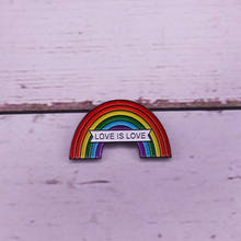 Love is love lgbt pride enamel pin rainbow shape brooch pin 2024 - buy cheap