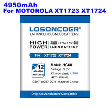 LOSONCOER-batería de alta calidad HC60 para motorola C Plus, 4950mAh, Dual SIM, XT1723, XT1724, XT1725, en Stock + herramientas 2024 - compra barato
