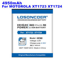 LOSONCOER HC60 4950mAh Battery for motorola C Plus Dual SIM XT1723 XT1724 XT1725 High Quality Battery ~In Stock +Tools 2024 - buy cheap