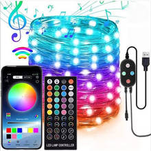 USB LED String Light Bluetooth App Control Copper Wire String Lamp Waterproof Outdoor Fairy Lights for Christmas Tree Decoration 2024 - buy cheap