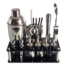 Bartender Kit 20-Piece Cocktail Shaker Set Acrylic Holder Home DIY Suit for Mixed Drinks Martini Bar Tools Stainless Steel 2024 - buy cheap