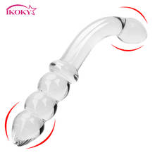 IKOKY Glass Crystal Fake Penis Vagina Stimulation Anal Dildo Bead Female Masturbation Anal Plug Butt Plug Sex Toys for Women 2024 - buy cheap