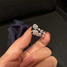 Anéis femininos de zircônio cúbico transparente, 8 cores branco e dourado, anel de dedo para presente de noiva, anel giratório, bijuteria, r163 2024 - compre barato