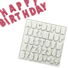 Mayúsculas letras números silicona Sugarcraft Cupcake molde para hornear Fondant herramientas de decoración de pasteles 2024 - compra barato