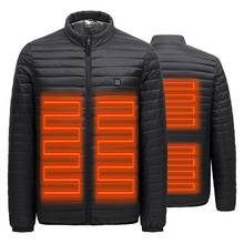 Мужская Легкая хлопковая зимняя теплая куртка с подогревом USB умный термостат однотонная одежда с подогревом водонепроницаемая теплая куртка 2022 - купить недорого