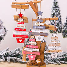 Wood Craft Christmas Tree Ornament New Year Natural Xmas ElkChristmas Decorations DIY Natural Wood Hanging Pendants Party New 2024 - buy cheap