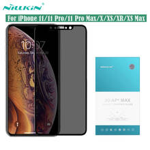 Nillkin-Protector de pantalla de cristal templado para iPhone, cristal de privacidad Anti-peeping para iPhone 11 Pro Max, XR, X, XS Max, 3D, AP + Max 2024 - compra barato