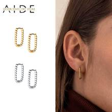 AIDE French Trendy Twist Hoop Earrings For Women Minimalism INS Geometric Piercing Huggie Earings Silver 925 Jewelry oorbellen 2024 - buy cheap