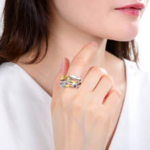 Женское кольцо GEM'S BALLET, из серебра 925 пробы с натуральным Перидотом, аметистом и топазом, кольцо с камнями для свадьбы 2024 - купить недорого