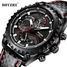 BOYZHE Men New Automatic Mechanical Mens WatchesTop Luxury Brand Luminous Leather Male Waterproof Wrist Watch Relogio Masculino 2022 - buy cheap