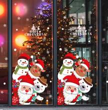 1PCS PVC Christmas Scene Layout Decor Festival Stage Setting Glass Window Bedroom Wall Decoration Stickers 2024 - buy cheap