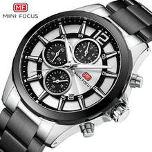 Mini relógio de pulso de quartzo masculino, relógio com pulseira de aço multifuncional cronógrafo para homens, de marca de luxo na moda 2024 - compre barato