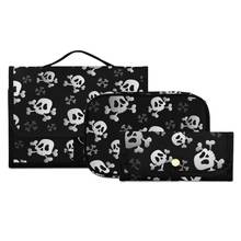 3pcs Lot Skull Printed  Cosmetic Bag Women Waterproof Toiletry Carton Necessaire Kit Wash Travel Female Make Up Three Pieces Bag 2024 - buy cheap