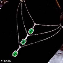 Kjjeaxcmy fine jewelry esmeralda natural 925 prata esterlina nova mulher pingente colar suporte de corrente teste luxo bonito 2024 - compre barato