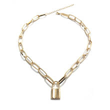 2020 рок чокер ожерелье с замком многослойная цепочка на шею с замком Панк ювелирные изделия подвеска с замком для ключей ожерелье для женщин подарок 2024 - купить недорого