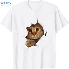 Camiseta con estampado de gato Unisex, Camisa de algodón con estampado de Animal, camisetas con patrón de mascotas bonitas, camisetas de gatos para hombres/mujeres 2021 2024 - compra barato