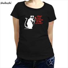 Camiseta feminina bansky street art, camiseta do orgulho casual preta feminina sbz3112 2024 - compre barato