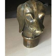 Zhao bronce antiguo tallado a mano cráneo estatua bastón cabeza tres formas selección 2024 - compra barato