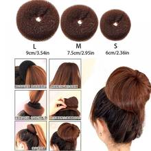 Fashion Brown Bun Ring Shaper Hair Doughnut Updo Styling Tools Korean Hairstyle 2024 - buy cheap