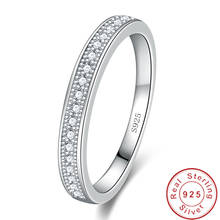 Eternity promise diamante cz anel 925 prata esterlina noivado anéis de banda de casamento para mulheres gemstones festa jóias presente 2024 - compre barato