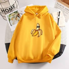 Cartoon Funny Hooded Sweatshirt Women Oversize Vintage Ulzzang Hoodies Jacket Men Banana Harajuku Couple Pullover Pocket Warm 2024 - buy cheap