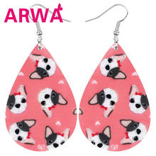 ARWA Acrylic Teardrop Pug Dog Earrings Animal Drop Dangle Jewelry For Women Girls Teens Kids Charm Decorations Gift Accessory 2024 - buy cheap