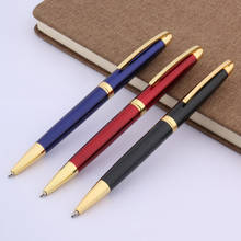 1Pc Office Writing  Metal Pen Stationery Blue Red Black Student Gift Golden Clip Ballpoint Pen 2024 - buy cheap