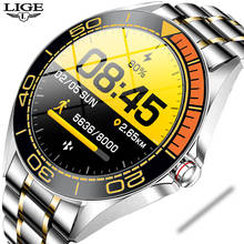 Lige-smartwatch masculino ip68, à prova d'água, esportivo, fitness, com pulseira de aço, para android e ios 2024 - compre barato