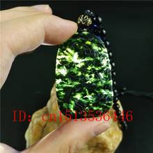 Certificado chinês natural preto verde jade dragão pingente colar moda charme jóias acessórios mão-esculpida amuleto sorte 2024 - compre barato